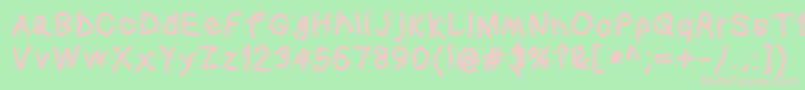 Squaredhand Font – Pink Fonts on Green Background
