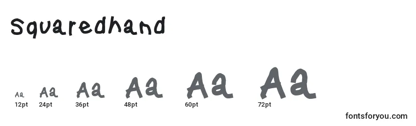 Размеры шрифта Squaredhand
