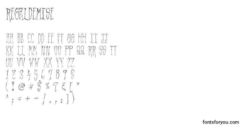 Schriftart RegalDemise – Alphabet, Zahlen, spezielle Symbole