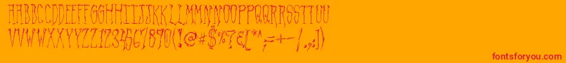 RegalDemise Font – Red Fonts on Orange Background