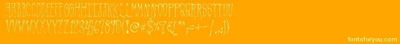 RegalDemise-Schriftart – Gelbe Schriften auf orangefarbenem Hintergrund