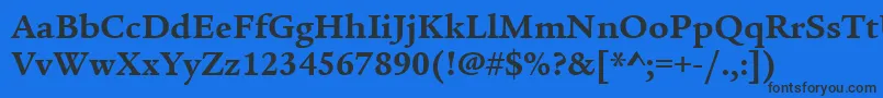 ItcLegacySerifLtBold-Schriftart – Schwarze Schriften auf blauem Hintergrund