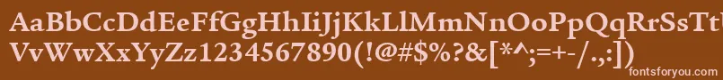 Шрифт ItcLegacySerifLtBold – розовые шрифты на коричневом фоне