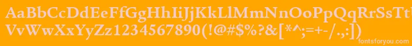 フォントItcLegacySerifLtBold – オレンジの背景にピンクのフォント