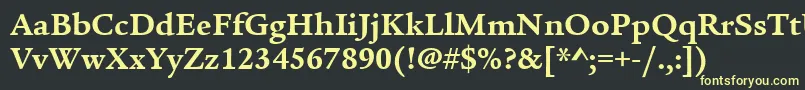 Шрифт ItcLegacySerifLtBold – жёлтые шрифты на чёрном фоне