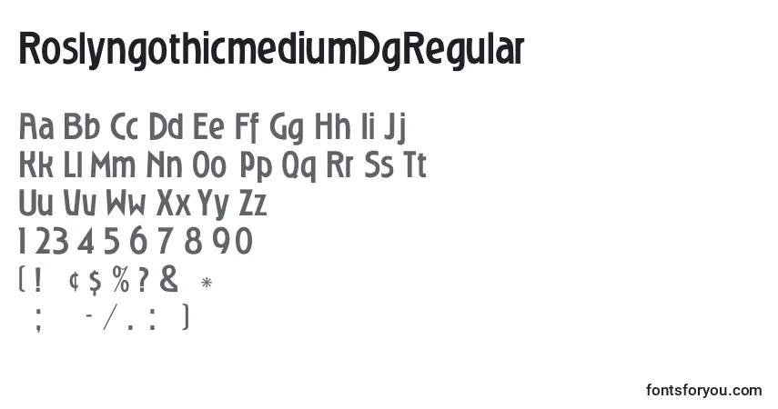 Schriftart RoslyngothicmediumDgRegular – Alphabet, Zahlen, spezielle Symbole