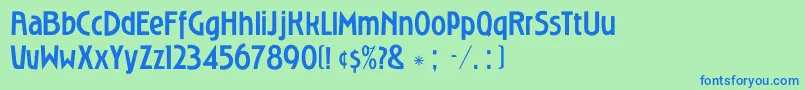 RoslyngothicmediumDgRegular Font – Blue Fonts on Green Background