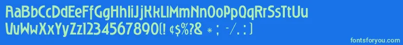 RoslyngothicmediumDgRegular Font – Green Fonts on Blue Background