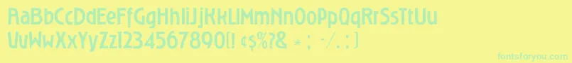 RoslyngothicmediumDgRegular Font – Green Fonts on Yellow Background