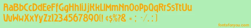 RoslyngothicmediumDgRegular Font – Orange Fonts on Green Background