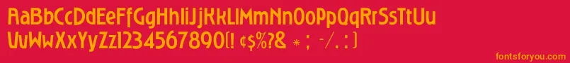 RoslyngothicmediumDgRegular Font – Orange Fonts on Red Background