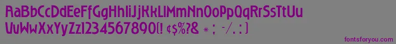 Czcionka RoslyngothicmediumDgRegular – fioletowe czcionki na szarym tle