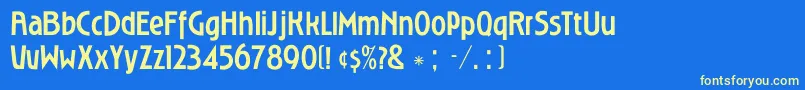 RoslyngothicmediumDgRegular Font – Yellow Fonts on Blue Background