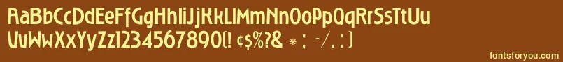 Czcionka RoslyngothicmediumDgRegular – żółte czcionki na brązowym tle