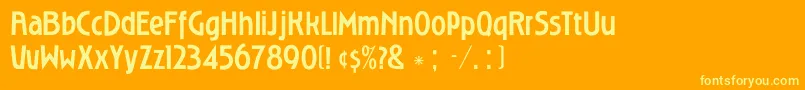 RoslyngothicmediumDgRegular Font – Yellow Fonts on Orange Background