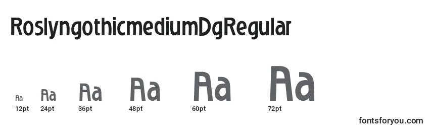 Размеры шрифта RoslyngothicmediumDgRegular