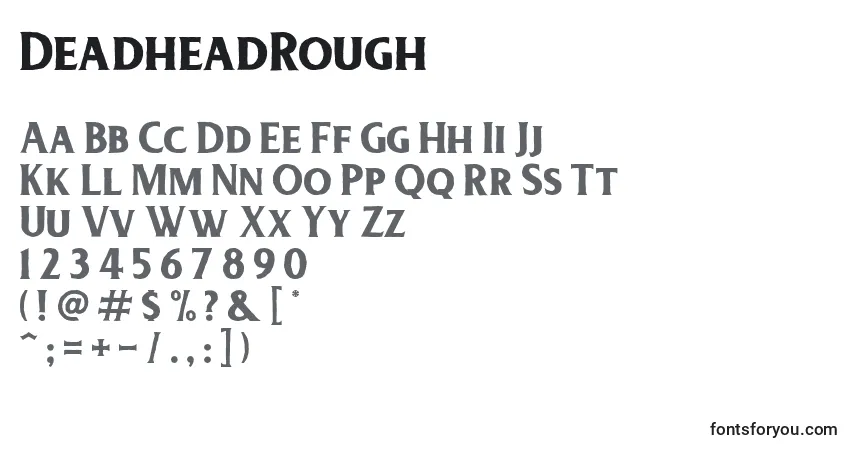 A fonte DeadheadRough (36024) – alfabeto, números, caracteres especiais