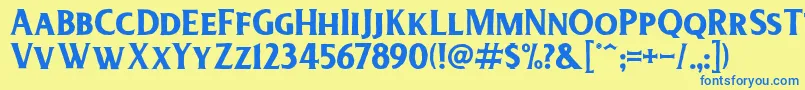 DeadheadRough Font – Blue Fonts on Yellow Background