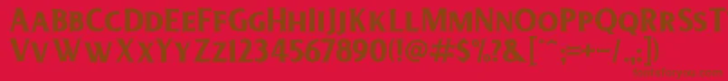 DeadheadRough-fontti – ruskeat fontit punaisella taustalla