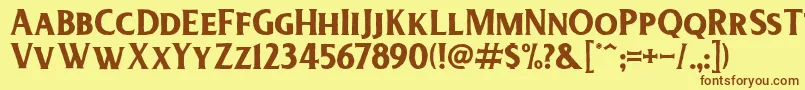 DeadheadRough Font – Brown Fonts on Yellow Background