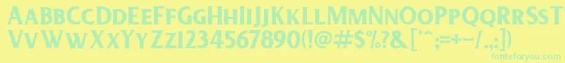 フォントDeadheadRough – 黄色い背景に緑の文字