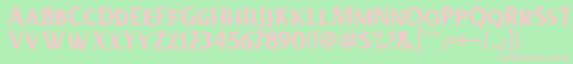 DeadheadRough-fontti – vaaleanpunaiset fontit vihreällä taustalla