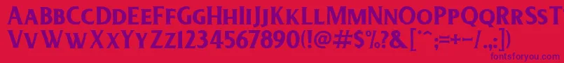 DeadheadRough Font – Purple Fonts on Red Background