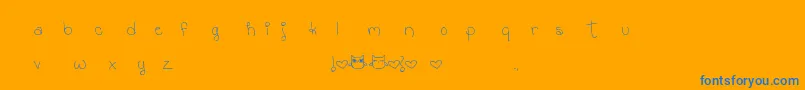 MtfHootyCoo-Schriftart – Blaue Schriften auf orangefarbenem Hintergrund