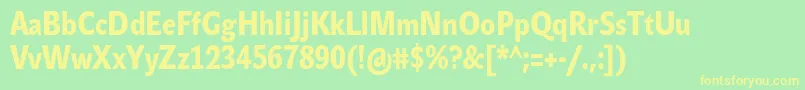 JohnsanscondMedProBold Font – Yellow Fonts on Green Background