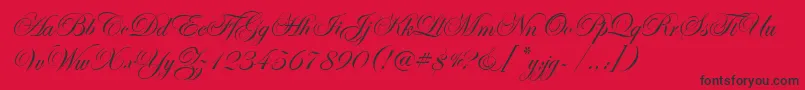 fuente EseninScriptOne – Fuentes Negras Sobre Fondo Rojo
