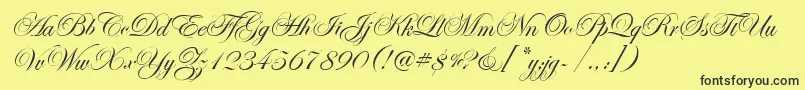 EseninScriptOne Font – Black Fonts on Yellow Background