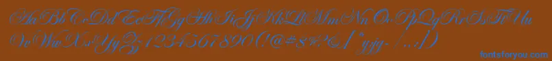 Шрифт EseninScriptOne – синие шрифты на коричневом фоне