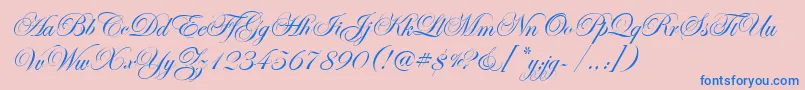 EseninScriptOne-Schriftart – Blaue Schriften auf rosa Hintergrund