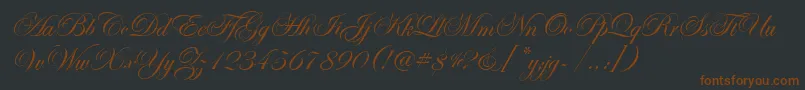 EseninScriptOne Font – Brown Fonts on Black Background