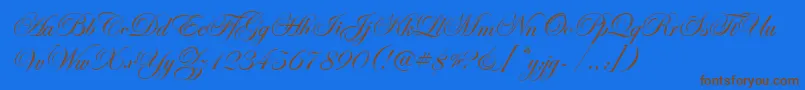 EseninScriptOne Font – Brown Fonts on Blue Background