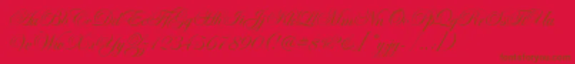 EseninScriptOne Font – Brown Fonts on Red Background