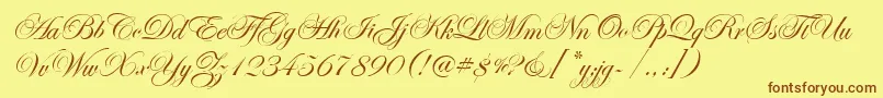 EseninScriptOne-Schriftart – Braune Schriften auf gelbem Hintergrund