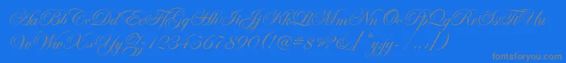 Weitere Informationen zur EseninScriptOne-Schriftart EseninScriptOne-Schriftart – Graue Schriften auf blauem Hintergrund