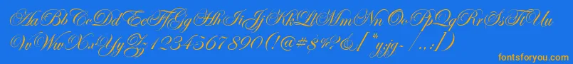 EseninScriptOne Font – Orange Fonts on Blue Background