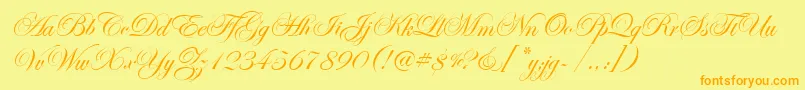 EseninScriptOne Font – Orange Fonts on Yellow Background
