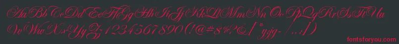 EseninScriptOne Font – Red Fonts on Black Background