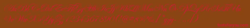 EseninScriptOne Font – Red Fonts on Brown Background