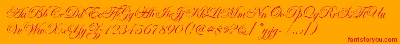 EseninScriptOne Font – Red Fonts on Orange Background