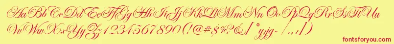 EseninScriptOne Font – Red Fonts on Yellow Background