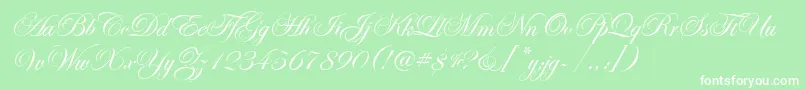 EseninScriptOne Font – White Fonts on Green Background