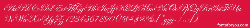 EseninScriptOne Font – White Fonts on Red Background