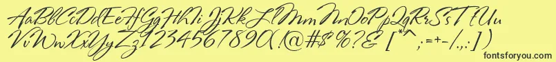 RosaMarena Font – Black Fonts on Yellow Background