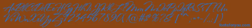 RosaMarena Font – Blue Fonts on Brown Background