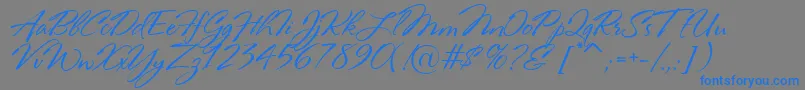 RosaMarena-Schriftart – Blaue Schriften auf grauem Hintergrund