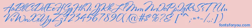 Police RosaMarena – polices bleues sur fond rose